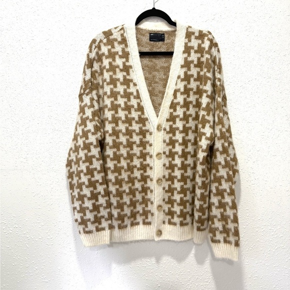 Houndstooth ASOS DESIGN knitted plush cardigan in geo design XL - Picture 5 of 8